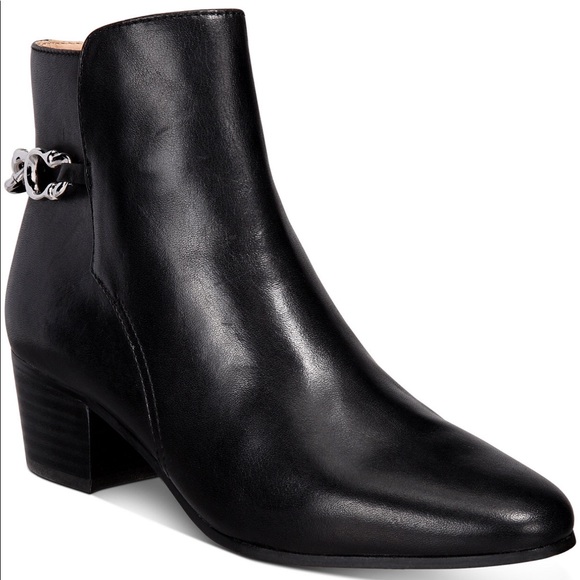 Coach Black Leather C Chain Booties. NEW - Picture 2 of 5